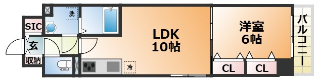 メルディアキューブ新長田の間取り