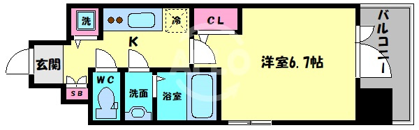 エスリード松屋町SOUTHの間取り|エスリード松屋町SOUTH　間取り