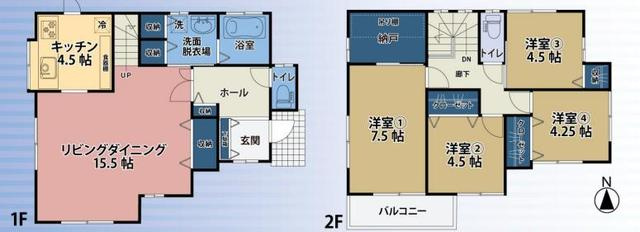 川越市宮元町　中古売戸建の間取り