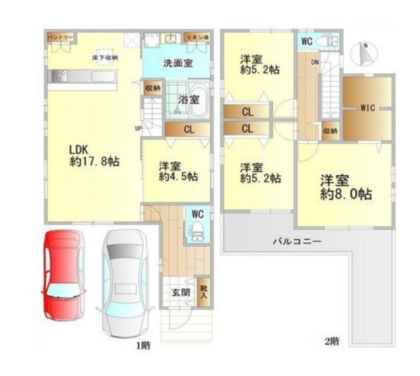 神戸市西区上新地2丁目　中古戸建の間取り