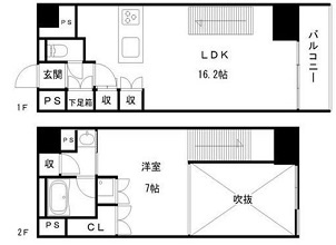 大阪市中央区本町橋の賃貸マンションの間取り