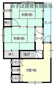 寒河江市若葉町17-8の間取り|2階の間取り図です。