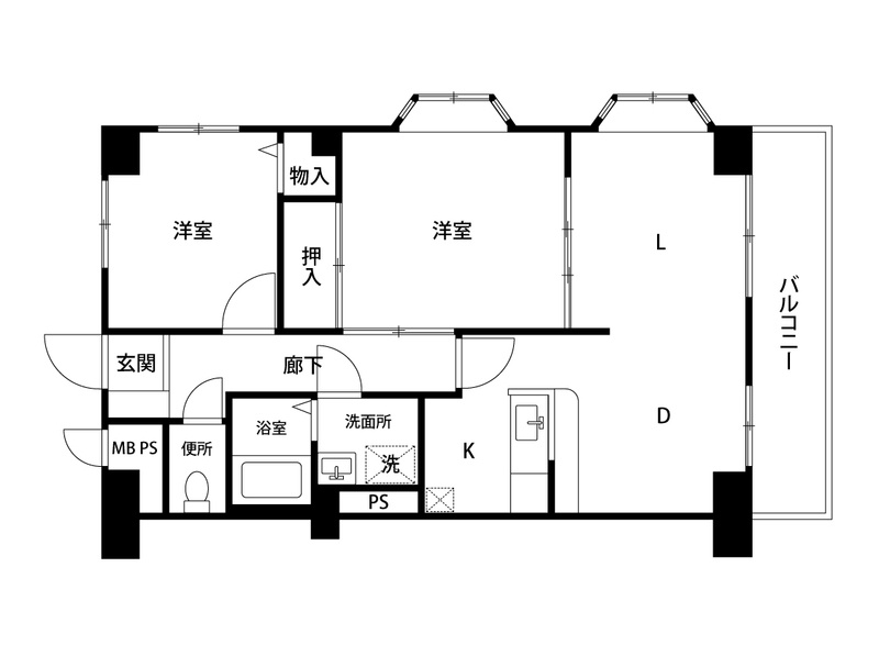 多摩市馬引沢２丁目の賃貸マンションの間取り