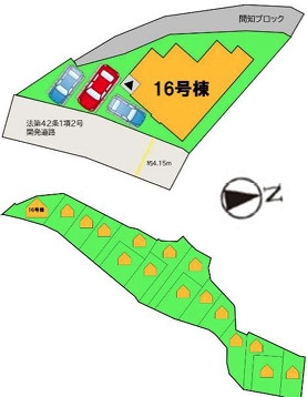 東区和白５丁目２期　１６号棟の区画図