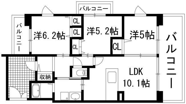 【間取り】 | アルビス緑丘109号棟