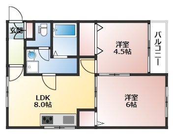 サンハイツ庚午の間取り