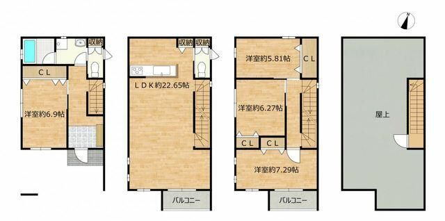 富士市中丸の中古一戸建|【現況間取図】