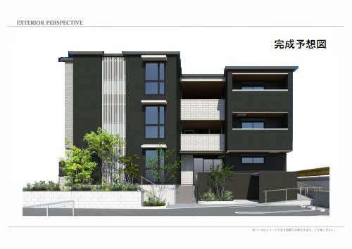 熊本市北区弓削４丁目の賃貸マンションの外観パース