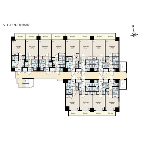 S-RESIDENCE緑橋駅前の間取り