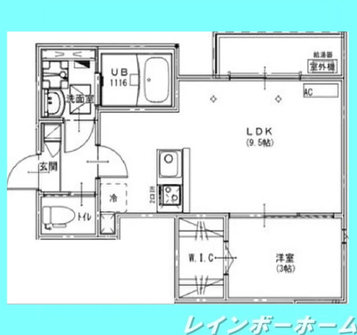 松戸駅徒歩10分！WIC＆ネット無料の充実1LDK♪の間取り