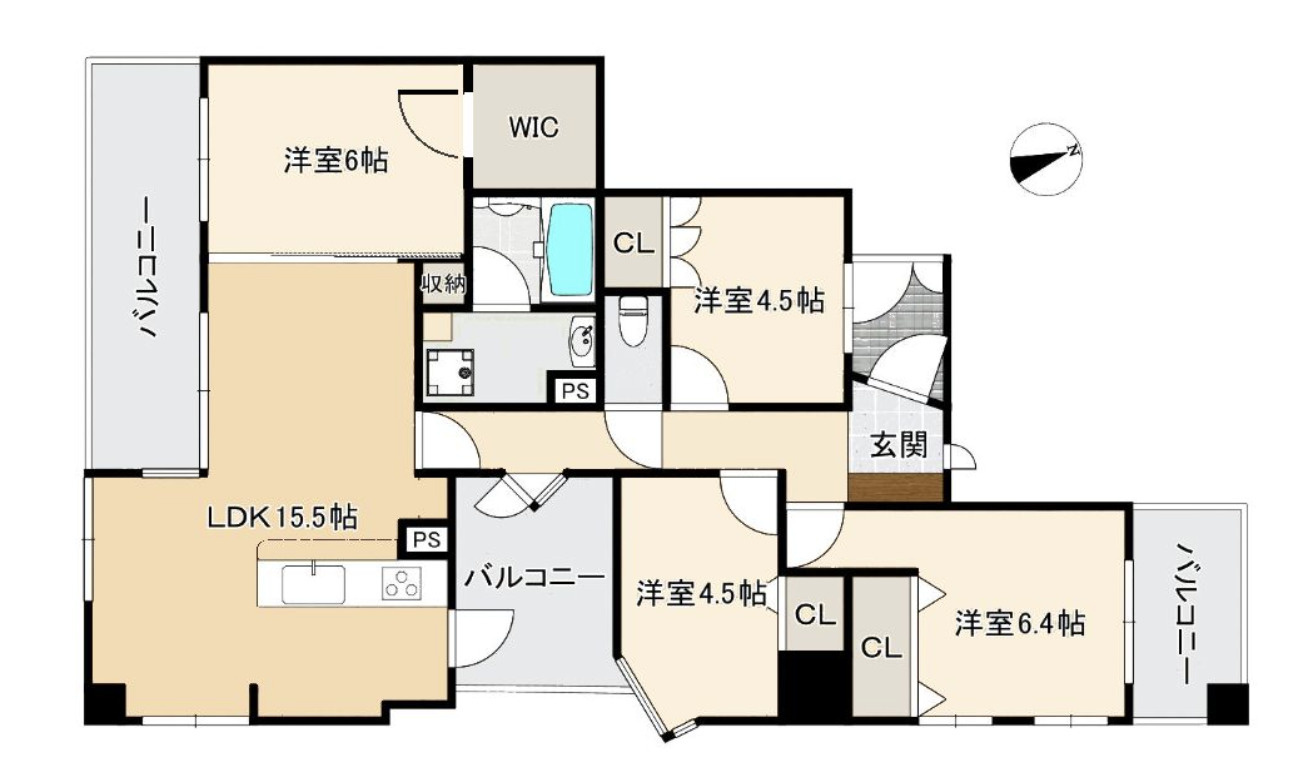 姪浜六丁目シティハウスの間取り