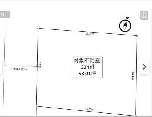 鈴鹿市自由ヶ丘 売土地の土地図