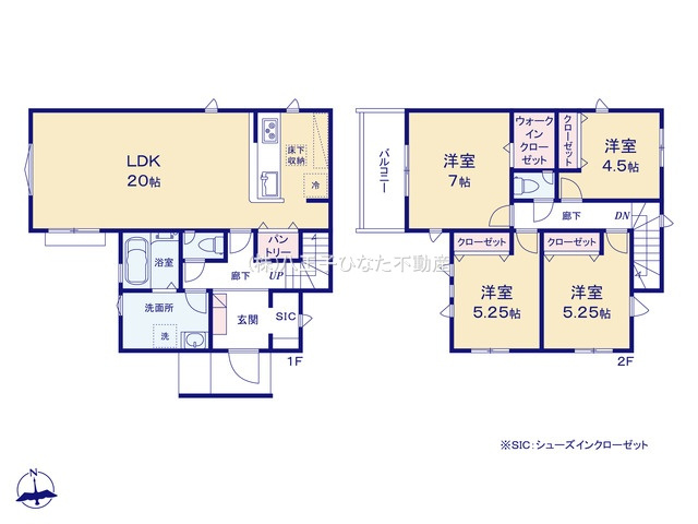 『八王子市新築戸建て』八王子市四谷町736-1【仲介手数料無料】　２期の間取り|～仲介手数料無料☆八王子ひなた不動産～八王子市四谷町　新築戸建て