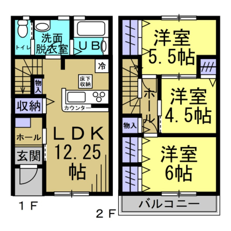 リーブルファイン新舞子　1号棟の間取り