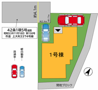 大野城市上大利４丁目３期　１号棟の区画図