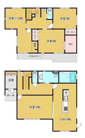 木津川市梅美台2丁目　　中古戸建の間取り|4LDK、土地面積156.49㎡、建物面積140.25㎡