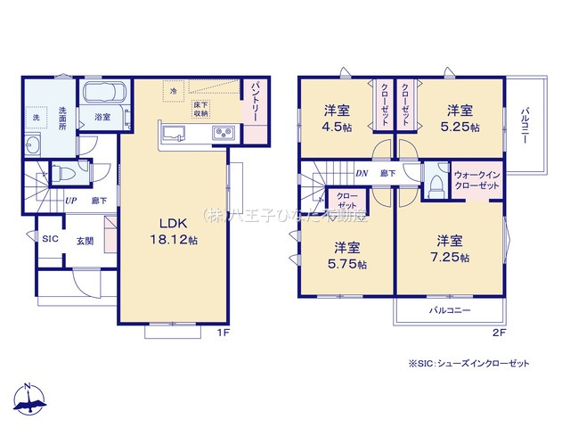 『八王子市新築戸建て』八王子市四谷町736-1【仲介手数料無料】　２期の間取り|～仲介手数料無料☆八王子ひなた不動産～八王子市四谷町　新築戸建て