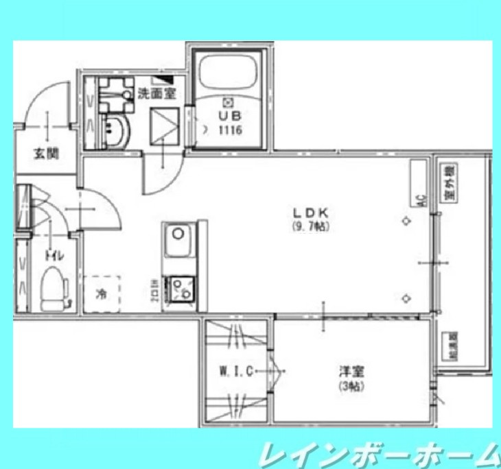 松戸駅徒歩10分！WIC＆ネット無料の充実1LDK♪の間取り