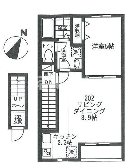 練馬区東大泉６丁目のアパートの間取り