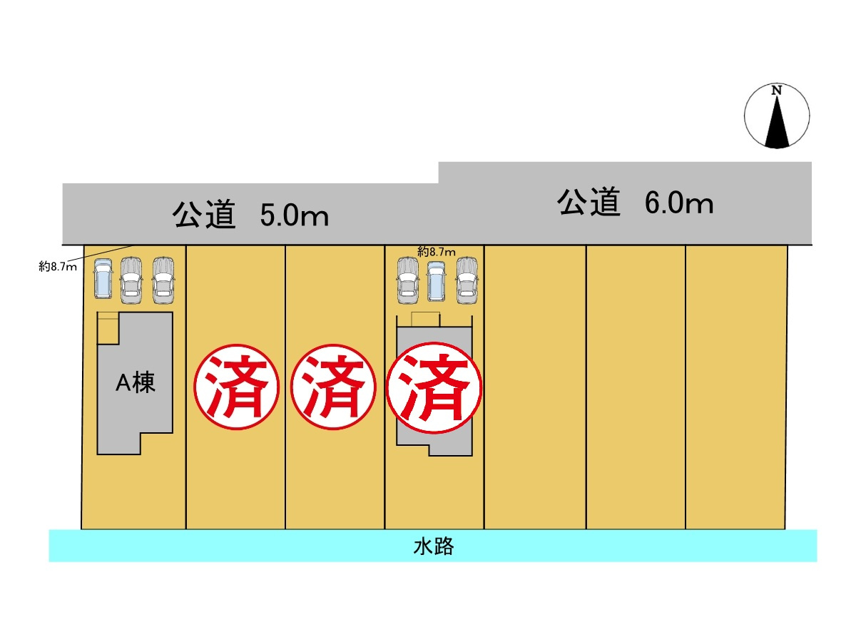 【商談中】ダイマルタウン　大垣市上面第3　全7区画分譲の区画図|■区画図
■YAMADA電機の　ヤマダ不動産　株式会社リライフ　
いつでもお問合わせ下さい。