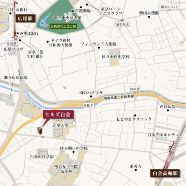 ヒルズ白金の地図