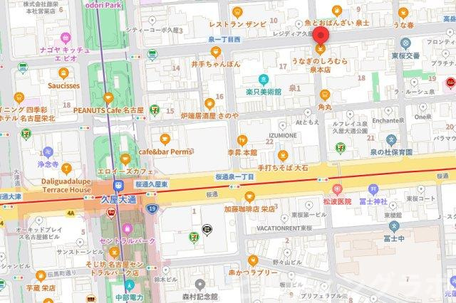 泉1丁目　貸店舗の地図