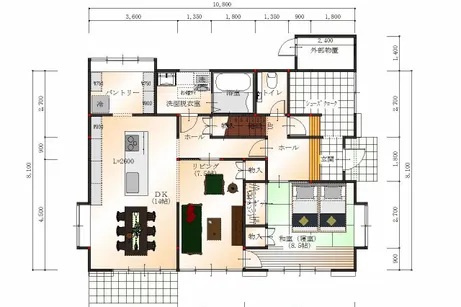 日光市所野　中古戸建の間取り|全室南向きで陽当たりの良い間取りです