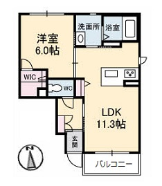 Ｆｌｏｒａ（フローラ）Ａ棟の間取り