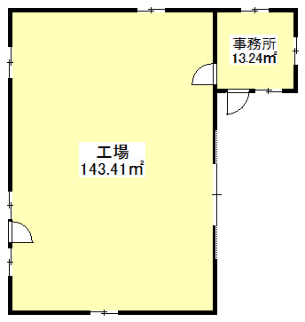 土橋町四丁目貸工場の間取り