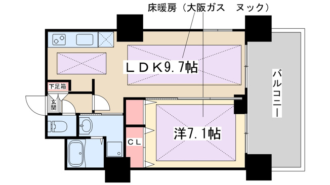 【間取り】 | ノルデンタワー新大阪プレミアム