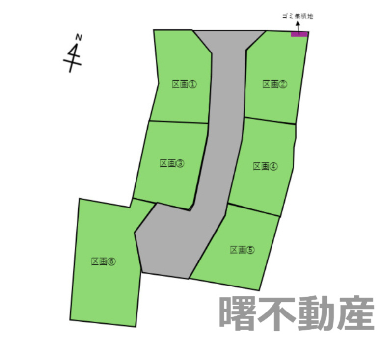 山形市南原町1期【全6区画】の区画図