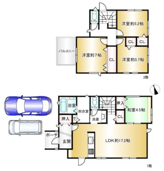 高砂市伊保崎１丁目　中古戸建の間取り|4LDKです。