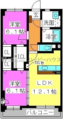 ヒールキャッスル二日市の間取り