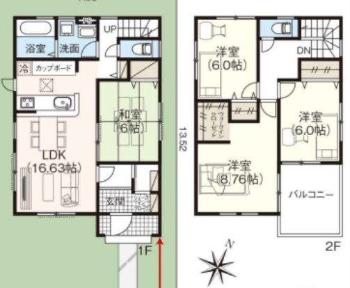 【中古戸建】知多市八幡字森之前の間取り