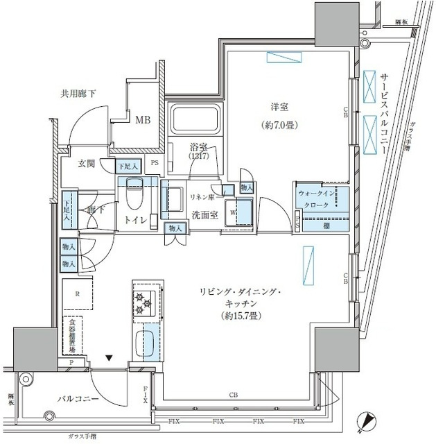 パークアクシス五反田スカイタワーの間取り