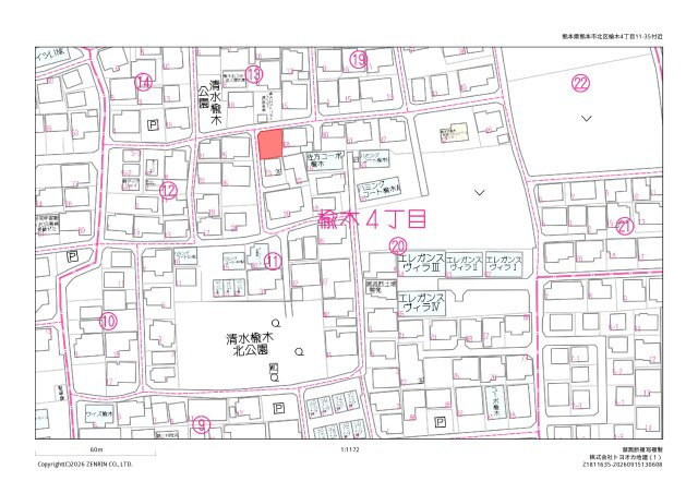 北区楡木四丁目土地の地図