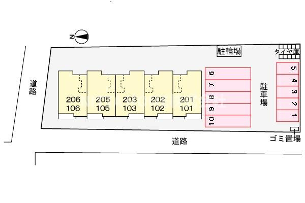 豊岡市宮島のアパートの区画図