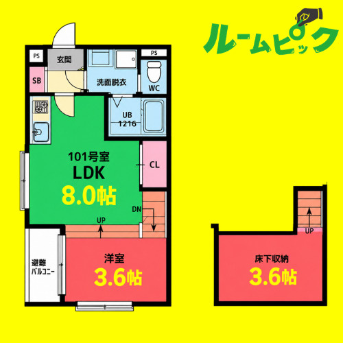エスパシオ烏森　名古屋市賃貸　仲介手数料無料の間取り