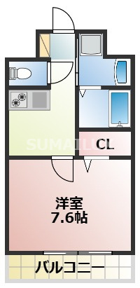 熊本市中央区九品寺３丁目の賃貸マンションの間取り