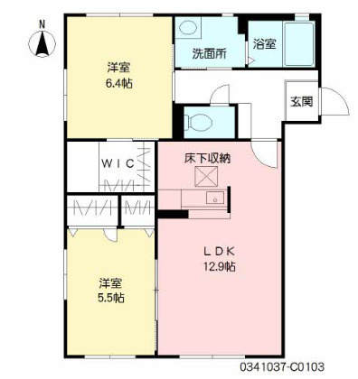 Ｓｕｎｎｙ　ｃｏｕｒｔ　屋野　Ⅲ棟の間取り