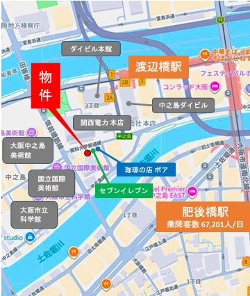 コーニッシュ中之島の地図