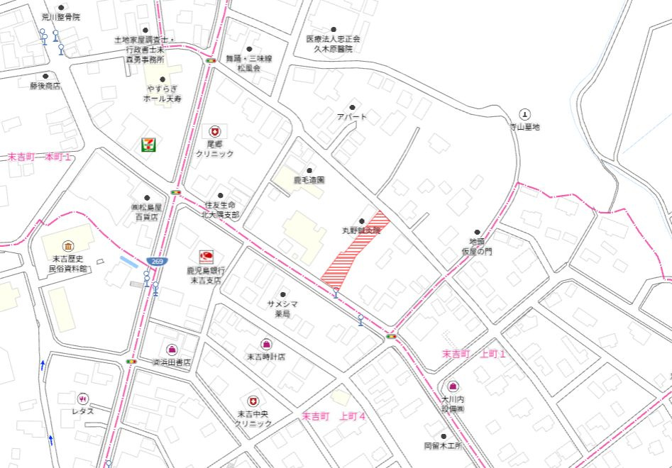 曽於市末吉町二之方の売地の土地図