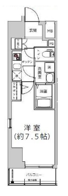 ライジングプレイス西浅草の間取り