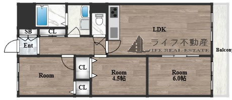布施コープ1号棟の間取り