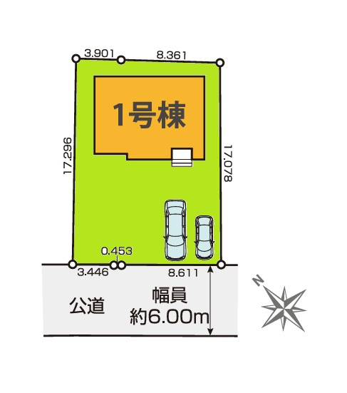 TERRACE　ひたちなか市東石川　1期 　限定1棟！の前面道路含む現地写真|敷地面積約64坪、並列駐車可能です。気になる他の物件と合わせての現地ご案内も可能です。HPから、またお電話でも、お気軽にお問い合わせください。

