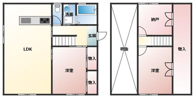 【間取り】 | 多米西町貸家１号棟