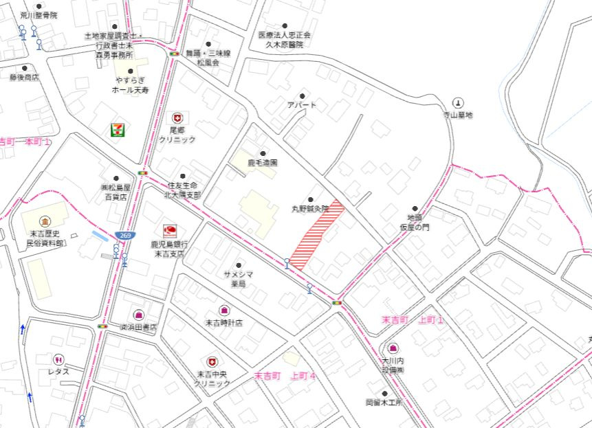 曽於市末吉町二之方の売地の土地図