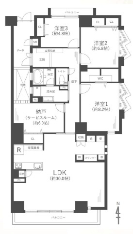モンテベルデ甲陽園の間取り