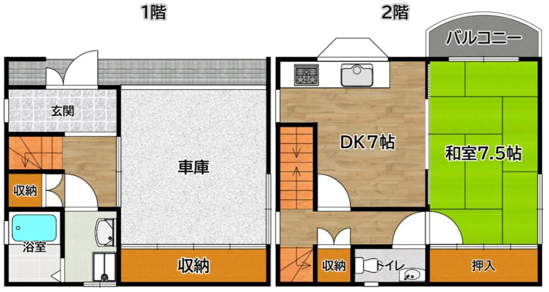 大阪市鶴見区横堤２丁目の住宅付店舗戸建の間取り