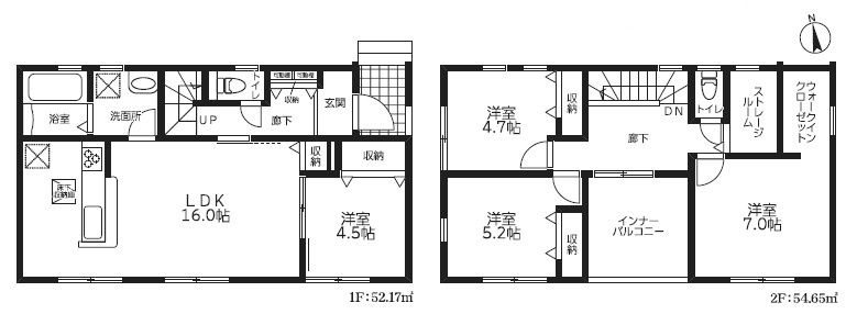 鷲宮駅Ⅵ　全3棟　1号棟の間取り|駅近の4LDKの間取りです」！